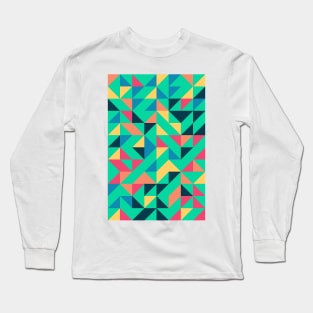 Creative Geometric Colourful Triangle Pattern #25 Long Sleeve T-Shirt